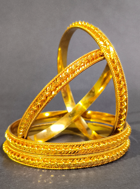 Antique Handcrafted Designer Gold Polish Bangles